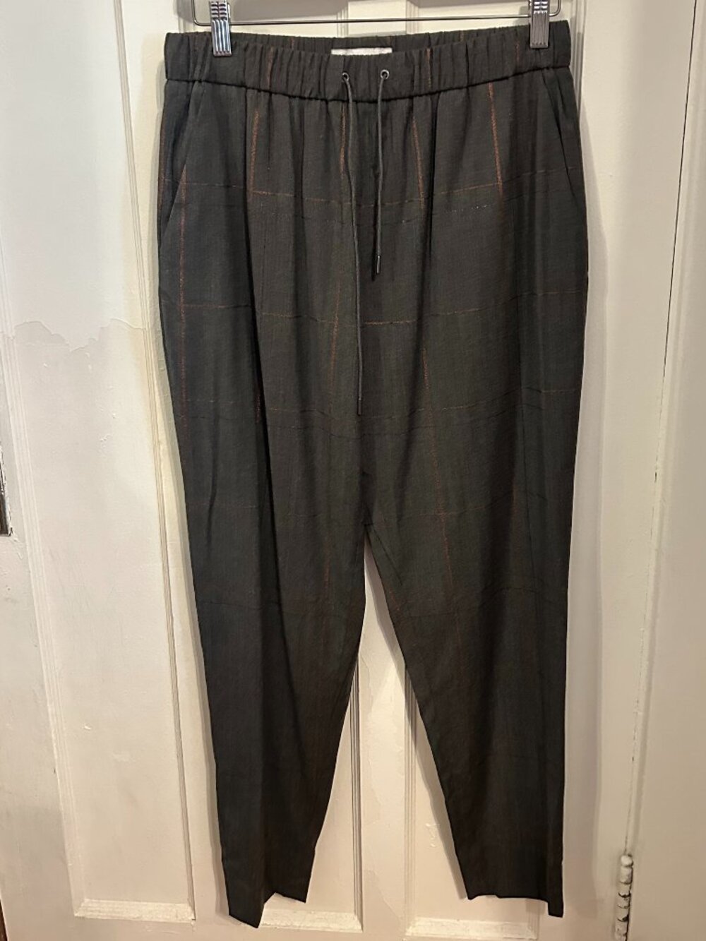 Fabiana Filippi Wool Trousers | Charcoal with Copper Thread Detail | Size 42 | V